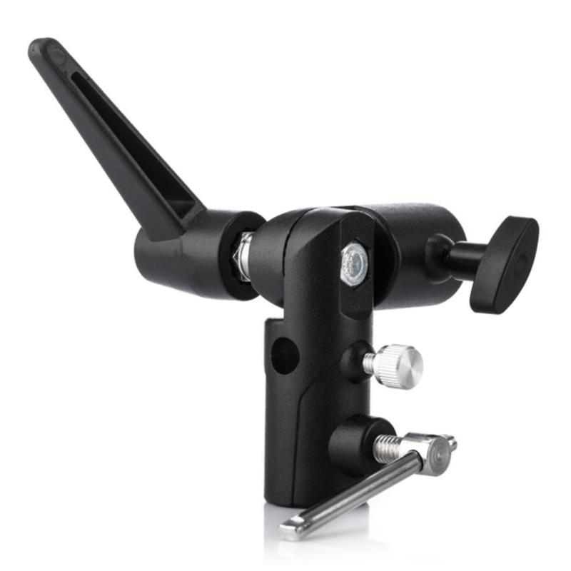 H-Shape Metal Umbrella Softbox Holder Flash Bracket Adapter Adjustable for 1/4" 3/8" Lamp Light Stand Mount Tripod