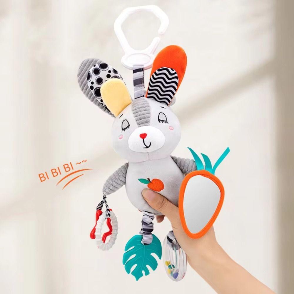 Rabbit Penguin Cartoon Animal Bell Toy PP Cotton Plush Rattle Teether Toys  Baby Crib