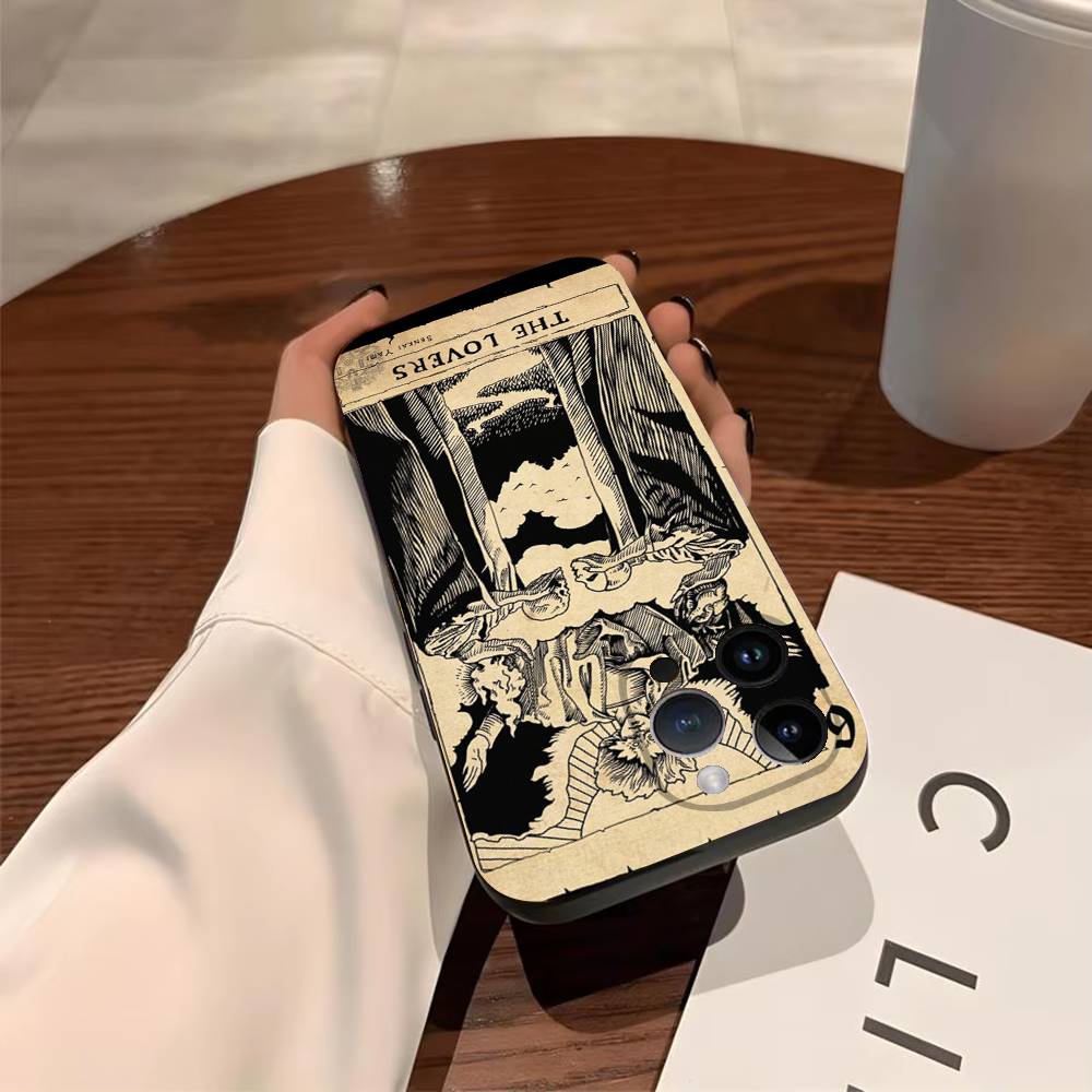 

Tarot Phone Case For iPhone 17,16,15,14,13,12,11,Pro,X,XS,Max,Plus,Soft Black Cover iPhone11PROMAX