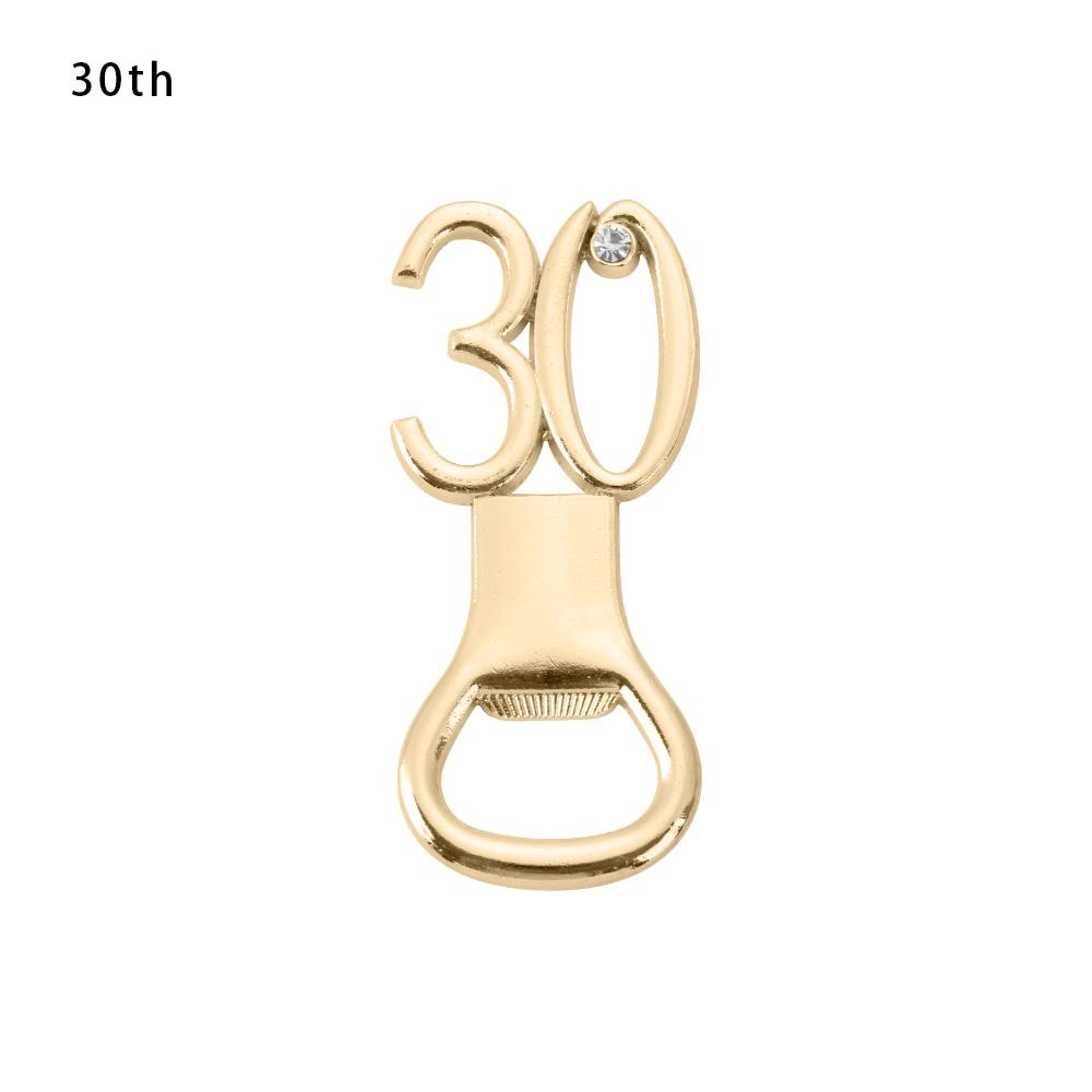 Rhinestone Number shape Party Supplies Anniversary Age Birthday Bottle Openers Beer Opener Bar Tool
