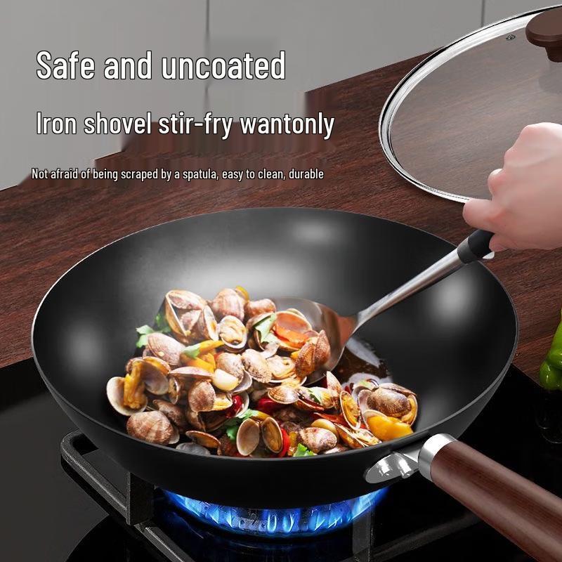 SUPOR Unbeschichteter, rostbeständiger Wok aus raffiniertem Eisen