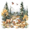 Fun-b53 Cartoon Deer Forest Children's Room Kindergarten Home Background Landscaping Wall Sticker