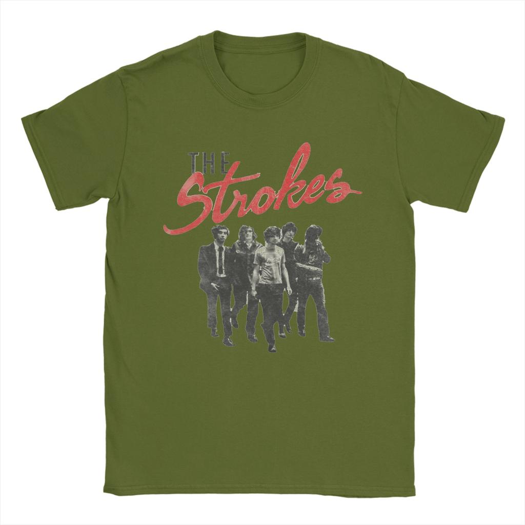 Unisex TShirt The Strokes Band Vintage Cotton Tees Short Sleeve T Shirts Crew Neck Tops Party