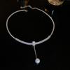 Korean cold wind diamond love pearl necklace Internet celebrity niche design temperament collarbone chain necklace women