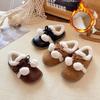 2025 Winter Korean Style Fleece-Lined Girls' Moccasins: Soft-Soled, Versatile Cotton Shoes