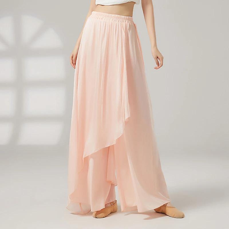Gonna Pantalone Danza Classica Donna Larga Fluida Lucida Casual Costumi da Esibizione Abbigliamento da Pratica per la Danza