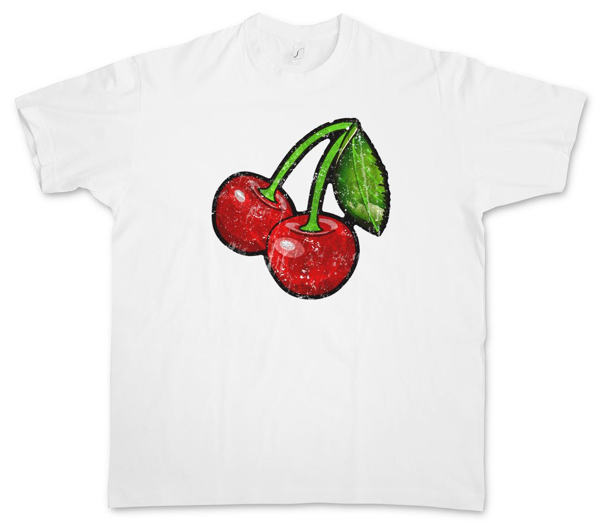 

OLDSCHOOL CHERRIES VINTAGE LOGO II T-Shirt Mens Womens Tees Top - Cherry Rockabilly Tattoo 4XL