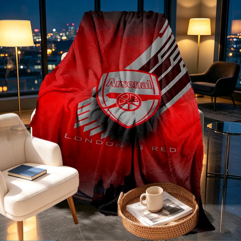 Coperta Stampata Arsenal F.C. - Morbida e Confortevole, per Camera da Letto, Viaggio, Divano, Decorazione Casa - Regalo di Compleanno Natale per Amico