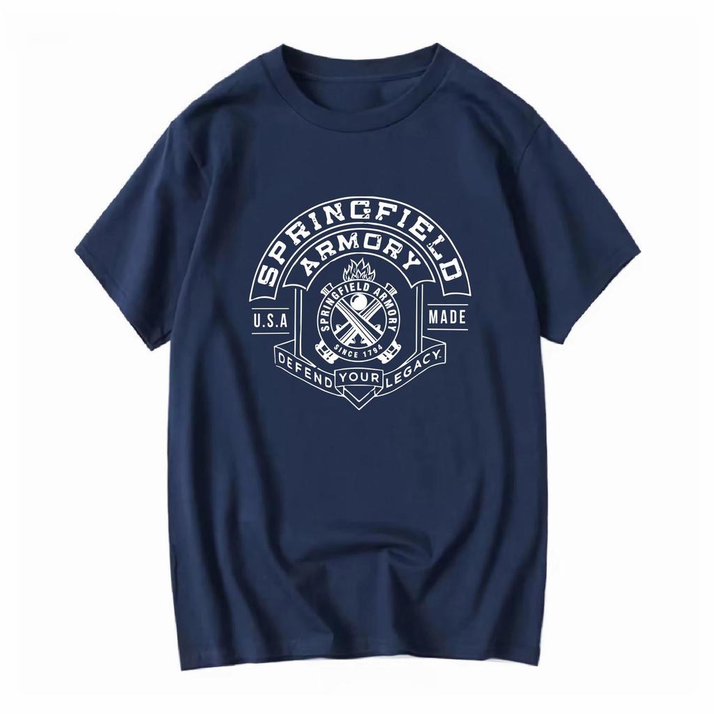 Springfield Armory Logo Men Women Black T Shirt Long or Short Sleeves Fashion Casual Versatile Streetwear Top For Everyday Wear