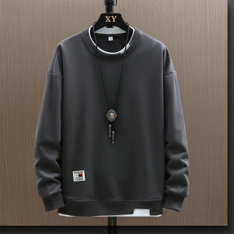 Sweat-shirt à col rond en deux pièces pour homme, nouveau modèle printemps-automne-hiver, Zhongshan, haut à manches longues