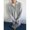 Men's Retro Cable Knit Faux Two-Piece Sweater: Winter Trendy Solid Color Pullover