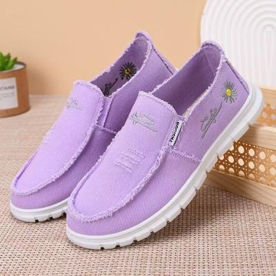 Lente, zomer en herfst populaire éénpedaal stoffen schoenen dames trend veelzijdig mode casual comfortabel ademend dames canvas schoenen