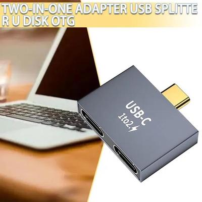 2 In 1 Type-C USB3.0 Hub Docking Station Male Type-C Computer Splitter Female 10Gbps For Laptop O9B4