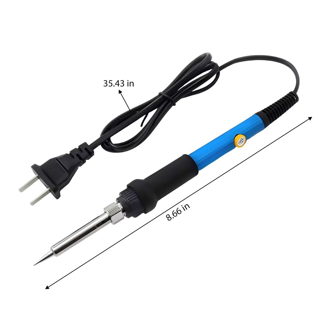 10-Piece Electric Soldering Iron Kit, 60W Adjustable Temperature Tool, Fast Heat Up with Ceramic Core, 5 Tips, Stand, Sponge, Tin Wire, Tweezers