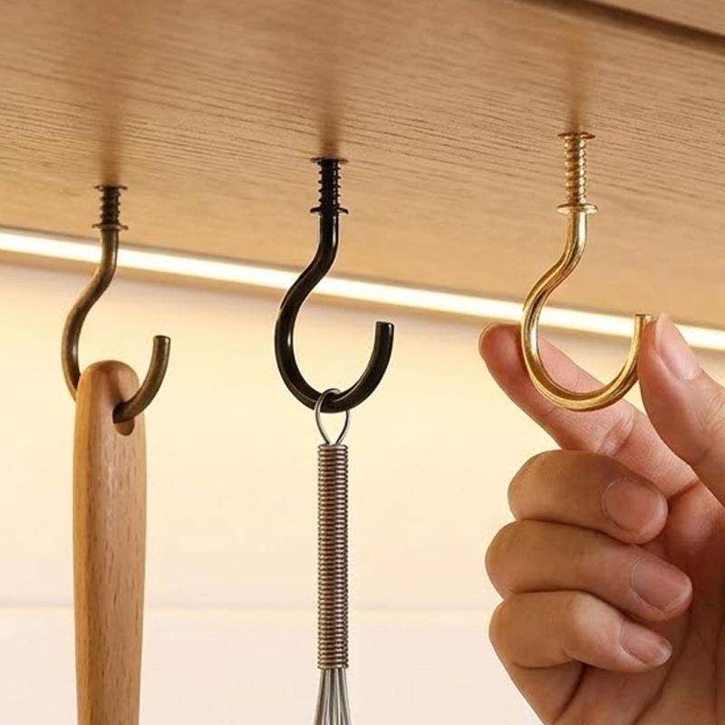 50/5 pz Ganci a Vite Grandi Appendini in Ferro Ganci a Parete Tappi a Vite Metallici per Piante Ghirlande Luci a Filo Rastrelliere a Parete per Soffitto