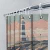 Beach Bath Shower Curtain With Lighthouse Print For Bathroom Decor Waterproof Fabric In Pink Blue Colors Perfect Gift Idea For H