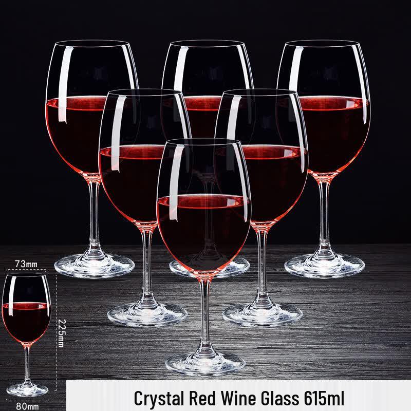 MDNG Premium 615ml Crystal Red Wine Glasses, Set of 3