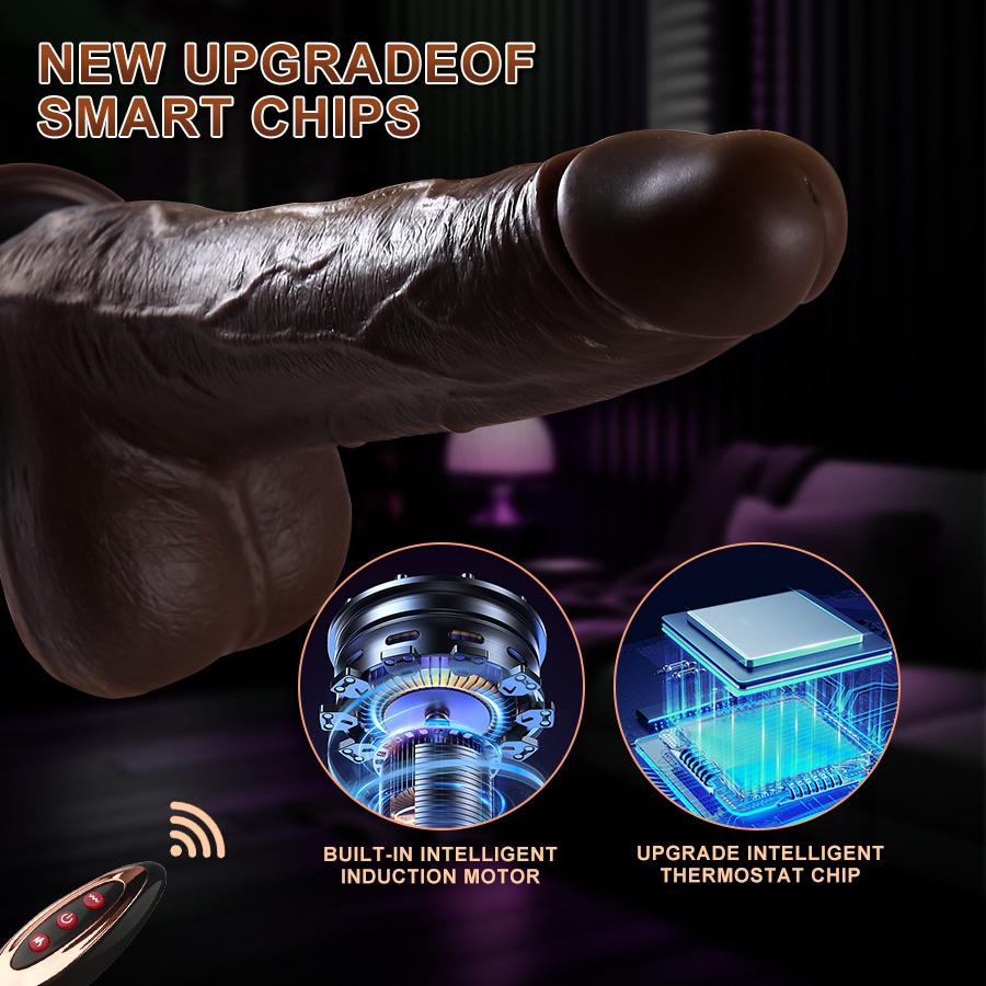 Dildo elettrico deluxe da 8,8 pollici - 8 modelli di spinta, 10 modalità di vibrazione, funzione di rotazione, giocattolo sessuale per adulti impermeabile silenzioso e sicuro per il corpo per le donne