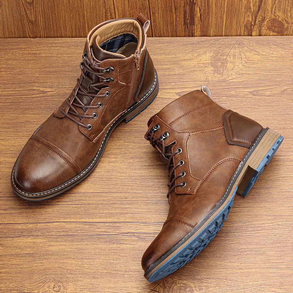 Retro Boots Men Brand Fashion Comfortable Boots Leather