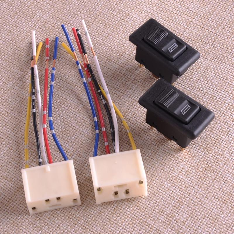 4pcs/set 5 Pin 12V Universal Car Power Window Switch Socket Wiring Harness Pigtail Adapter