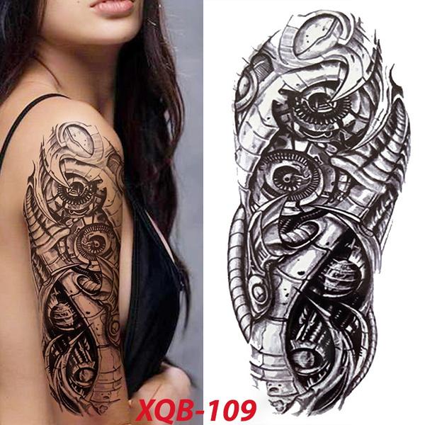 

1шт 3D водонепроницаемый Лев Воин злой клоун гангстер черная поддельная татуировка наклейка череп временная татуировка рукав XQB-109