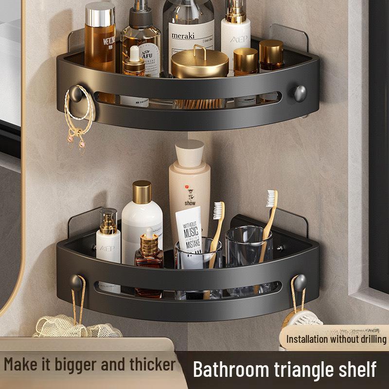 

No-Drill Bathroom Corner Shelf