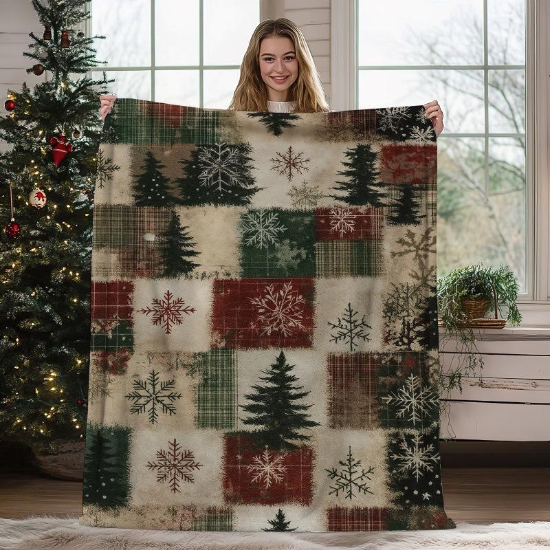 Lovely Christmas Blanket Cute Cat Wearing Hat Scarf Pattern Warm Throw For Luxury Living Room Sofa Bed Couch Home Decoration New