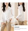 Women's French Satin Silk Long Sleeve Shirt for Autumn 2025 - White Commute Style