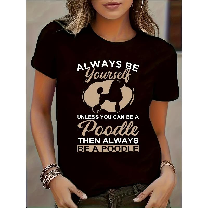 

European sizes Cute Puppy Dog Print T-Shirt - Casual Round Neck Tee with Paws & Dog Face Patterns 4XL