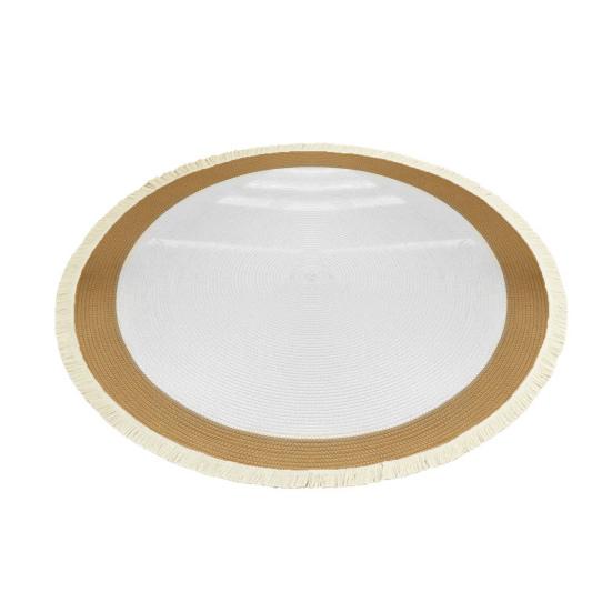 Braided Round Area Rug Vintage Cotton Rope Floor Mat with Fringe Washable Rustic Tassel Carpet for Living Room Bedroom