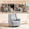 Recliner, Swivel TV Chair with Reclining Function, Wide Deep Seat, Scratch-Resistant Fabric for Living Room, Light Gray