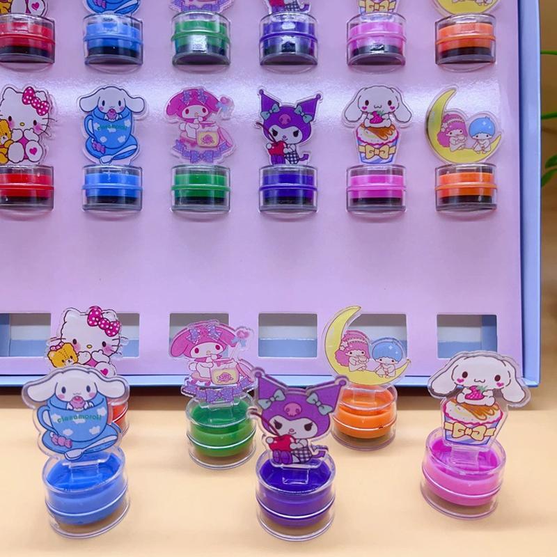 New Kawaii Sanrio Seal Kuromi Mymelody Cartoon Portable Cute Press Seal Kindergarten Student Prize Children'S Gift