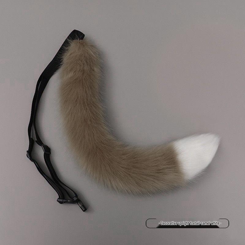 Handmade Cosplay Cat Tail & Cute Fox Accessory Set - Japanese Neko Musume Tie-up Prop