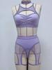 Women's Underwear Sexy Lace Mesh Patchwork Bra And Panty Lace Mesh Perspective Exotic Short Sets Backless Wrap Chest Charm K8OV
