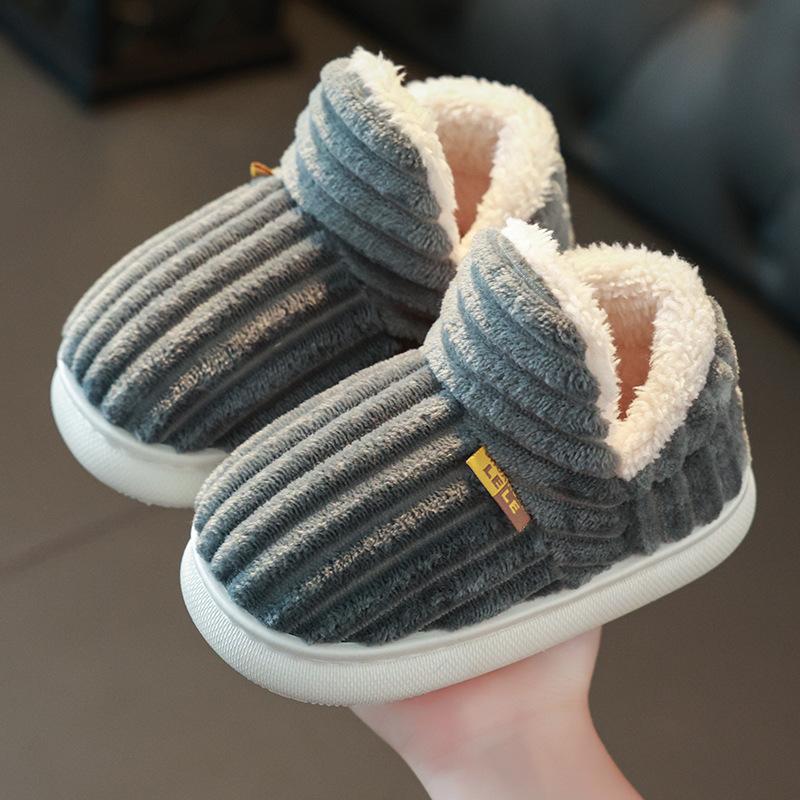 Kids Winter Boys and Girls Non-slip Thick-soled Thermal Warm Cotton Slippers