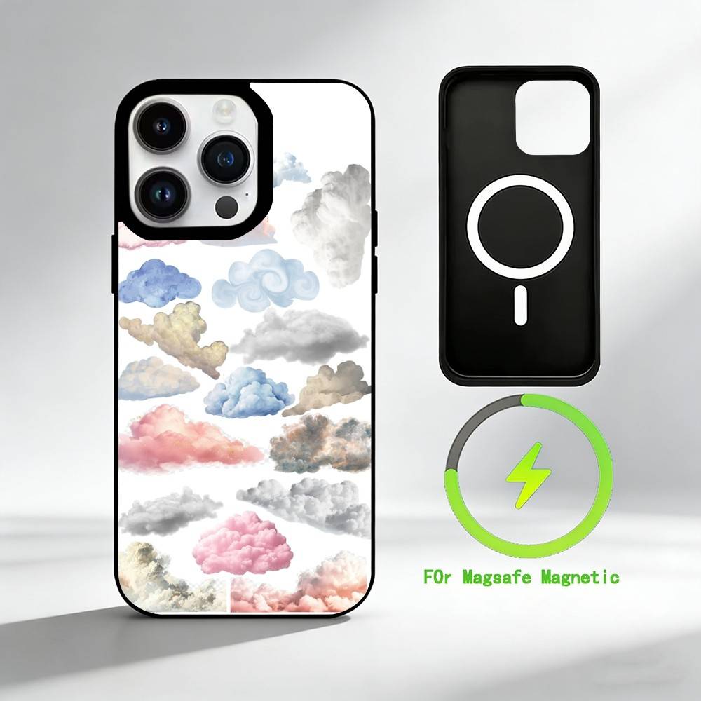 M-Mosaic Art Painting Phone Case For iPhone 17 16 15 14 13 12 Pro Max Plus for Mirror Wireless Magnetic Cover