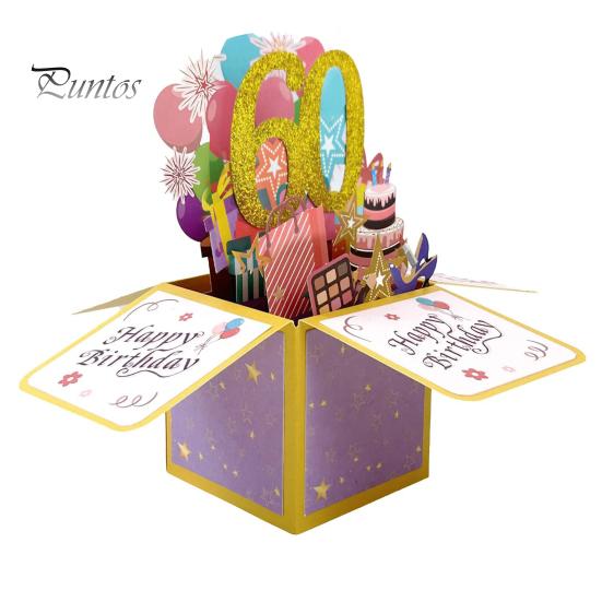 Beautiful Eye-catching Lightweight Wishes Greeting Card Three-dimensional Box Birthday Greeting Card Home Supply