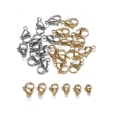 20pcs Stainless Steel Hole 9-15mm Lobster Clasps & Hooks Steel Color Connectors for Jewelry Findings Materials DIY Crafts