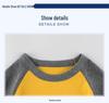 27kids 2024 Autumn Kids Long Sleeve Round Neck T-shirt - Solid Color Children's Clothing