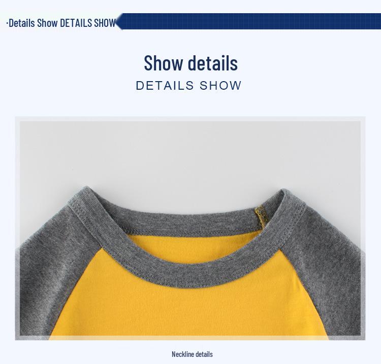 27kids 2024 Autumn Kids Long Sleeve Round Neck T-shirt - Solid Color Children's Clothing