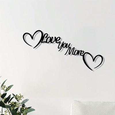 Heart Metal Wall Decor Iron Statue Rust Proof Love You More Sign Valentine Wedding Gift Halloween Christmas New Year