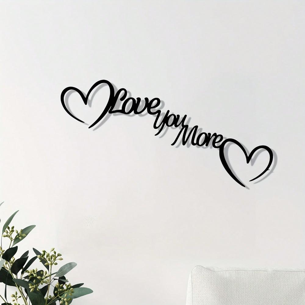 Heart Metal Wall Decor Iron Statue Rust Proof Love You More Sign Valentine Wedding Gift Halloween Christmas New Year