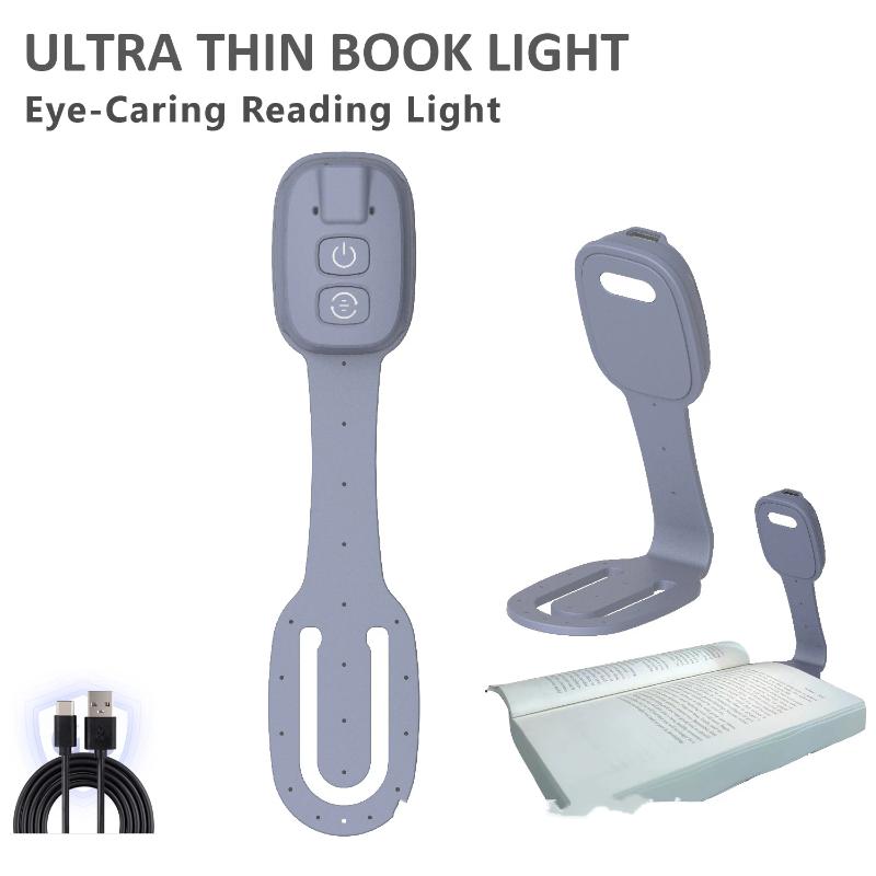 2-In-1 Clip-On Book Light Rechargeable Ultra-Thin Led Reading Light Eye-Caring Dimmable Brightness Mini Portable Travel Reading