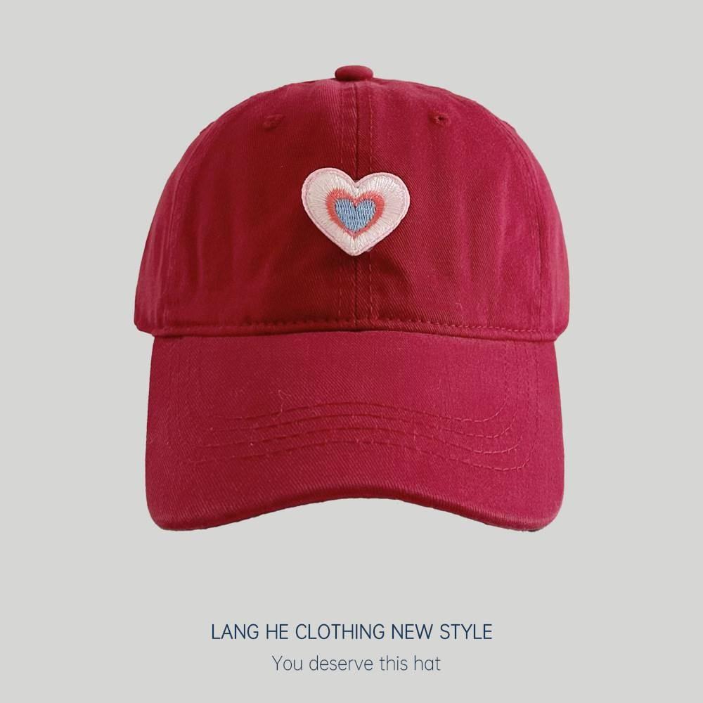 Premium Cotton Quality Heart Embroidery Baseball Cap For Spring Fashion Summer