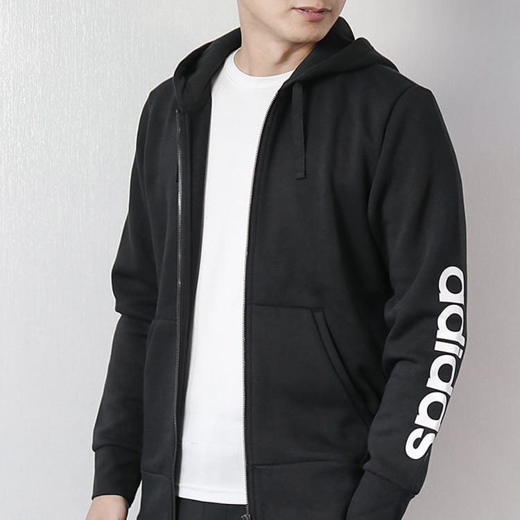 adidas Jackets Men's Black Hooded Moderate Other BR4058