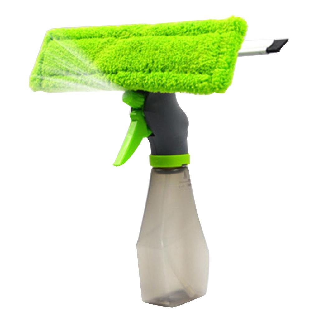 Atomizing Nozzle 3-in-1 Glass Cleaner Spray Bottle Wiper Squeegee Microfibre Pad 1