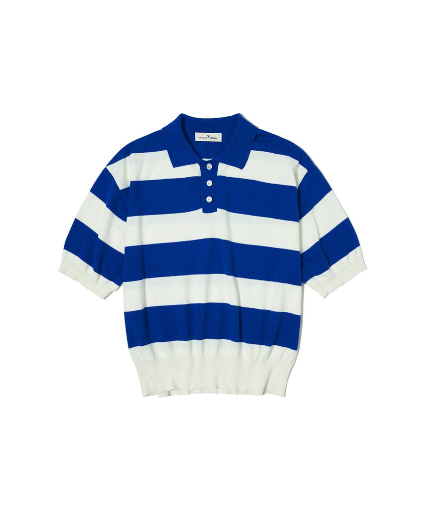 Banwonateullie A3421 Bigfoot Collar Knit_Blue/Ivory