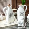 4pcs Ceramic Dispenser Set Including Oil Bottle Vinegar Bottle Salts Pepper Shaker Practical for Home Cooking