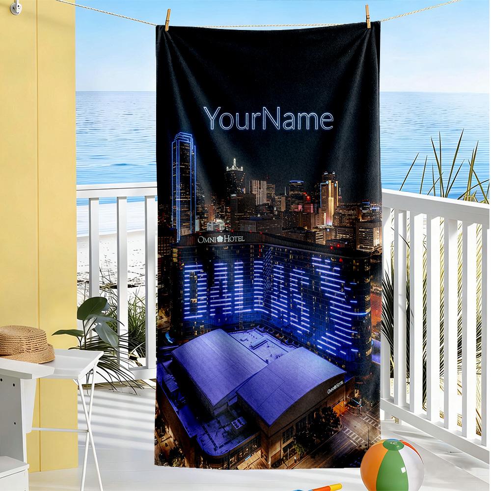 Dallas Customized Name Beach Towel Soft Durable Quick-Dry Portable for SwimmingBeachCamping Travel Beach AccessoriesGym