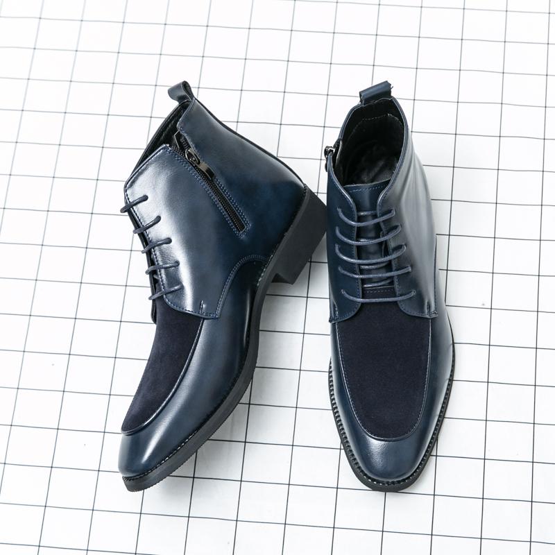 Calzature di Lusso in Pelle di Buona Qualità Designer Scarpe Formali Invernali da Uomo Stivali Chelsea alla Moda Casual alla Caviglia